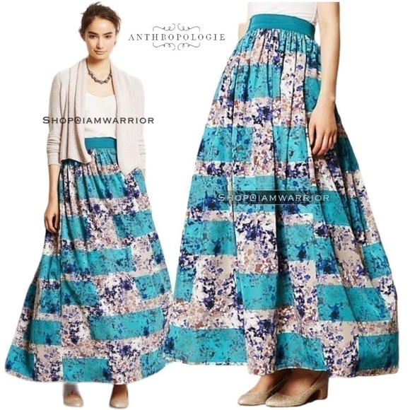 Anthropologie watercolor print tulle underlay maxi ball skirt *shop@iamwarrior - Picture 3 of 15